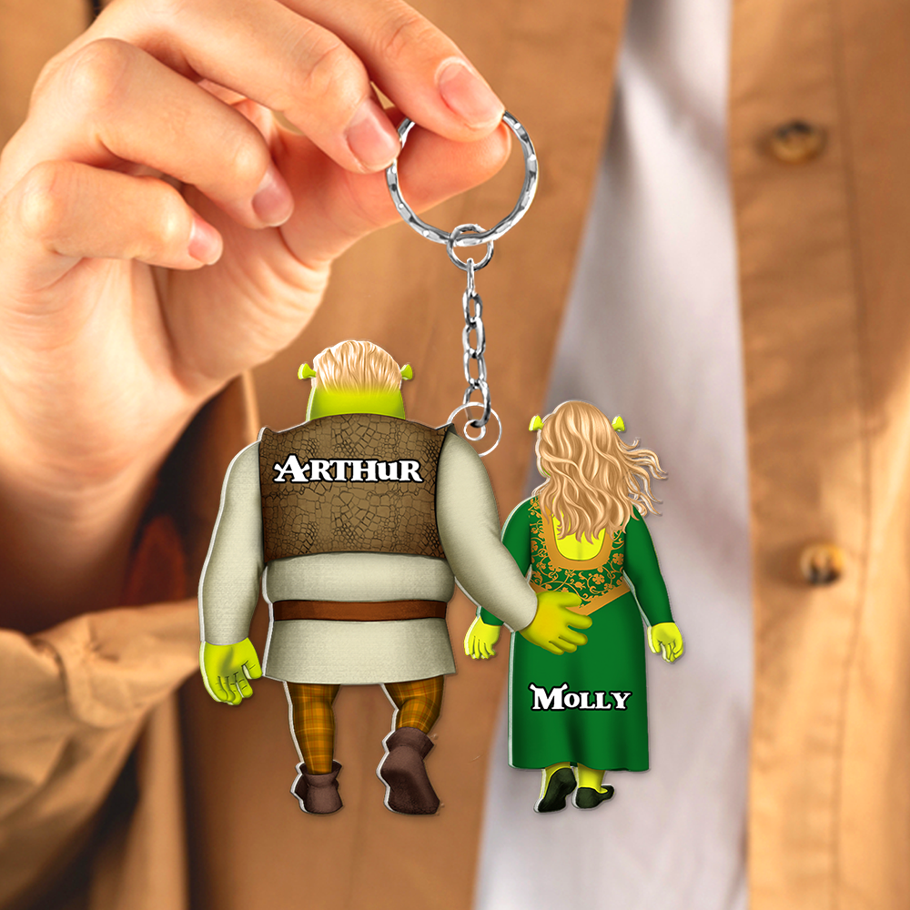 Custom Couple Keychain - Shrek Inspired Love