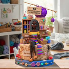 Load image into Gallery viewer, I Knit But My Favorite Hobby is Collecting Yarn - Personalized Acrylic Plaque for Knitting Lovers Shaped Plaques PopCulturePrints
