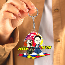 Load image into Gallery viewer, Y2K Style Couple Keychain - Unique Personalized Valentine&#39;s Day Gifts for Pop Culture Lovers Keychains PopCulturePrints
