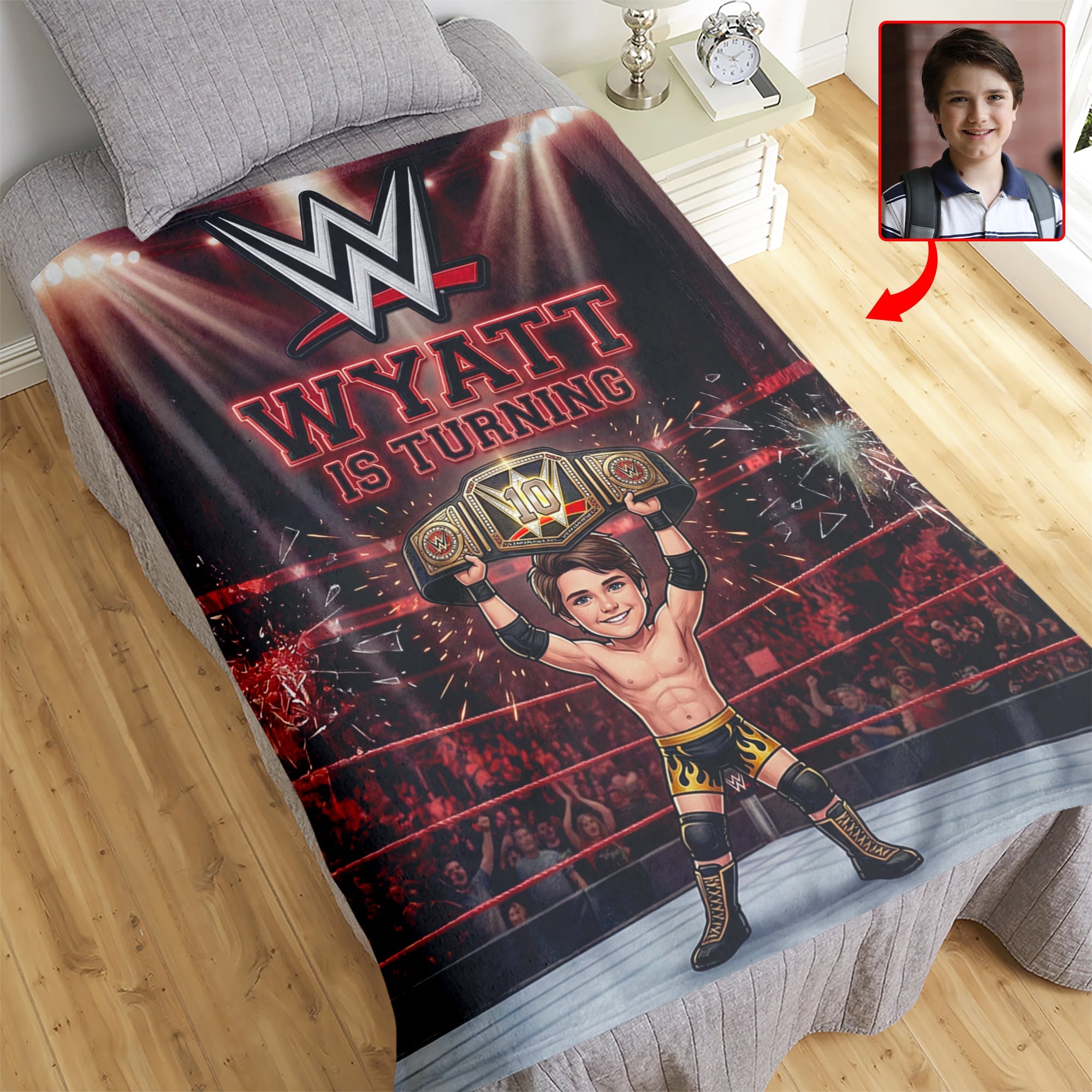 Celebrate Your Champion! Custom Arena Fighter Blanket - Perfect Gift for Wrestling Fans Blanket PopCulturePrints