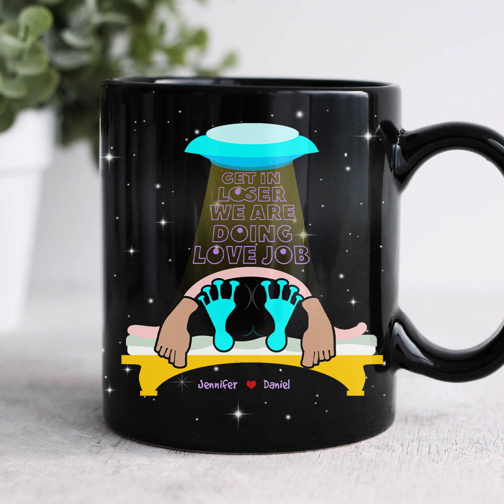 Personalized Couple Mug - Get In Loser, We Are Doing Love Job Coffee Mug PopCulturePrints