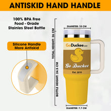 Load image into Gallery viewer, Personalized Football Lover&#39;s 40oz Tumbler with Handle - Go Fight Win Design Tumbler Cup PopCulturePrints
