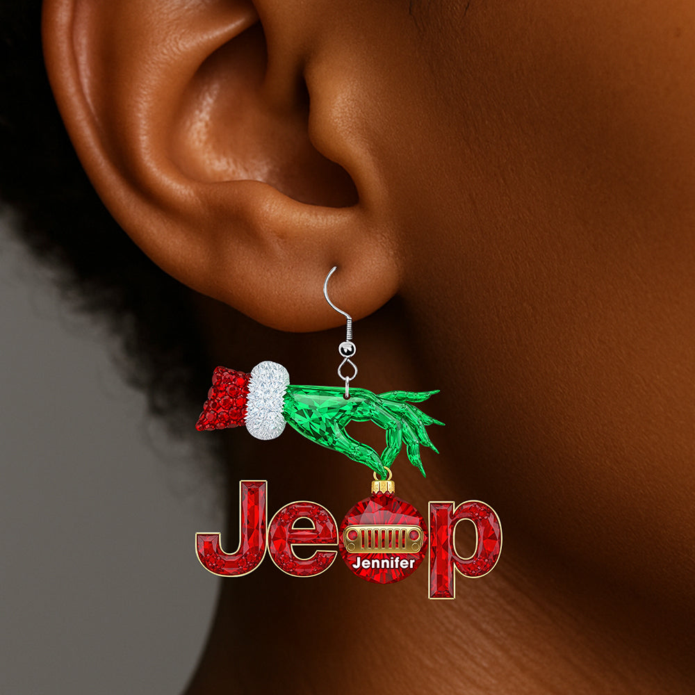 Christmas Adventure Acrylic Earrings - Personalized Gifts for Off-Road Lovers Earrings PopCulturePrints