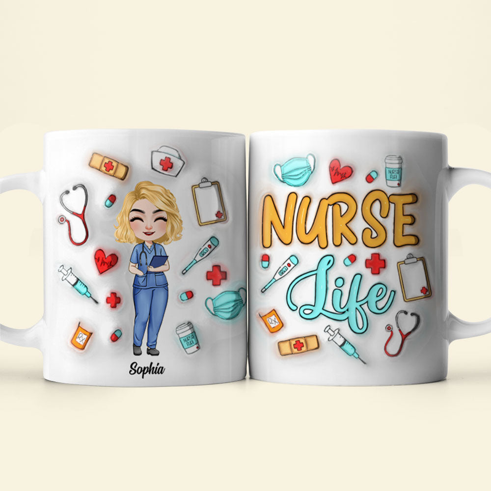 Personalized Nurse Life Coffee Mug - Custom Gift for Nurses Coffee Mug PopCulturePrints