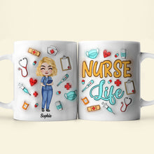 Load image into Gallery viewer, Personalized Nurse Life Coffee Mug - Custom Gift for Nurses Coffee Mug PopCulturePrints
