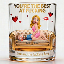 Load image into Gallery viewer, You're The Best At F*cking - Personalized Cheeky Couple Glass Glass PopCulturePrints

