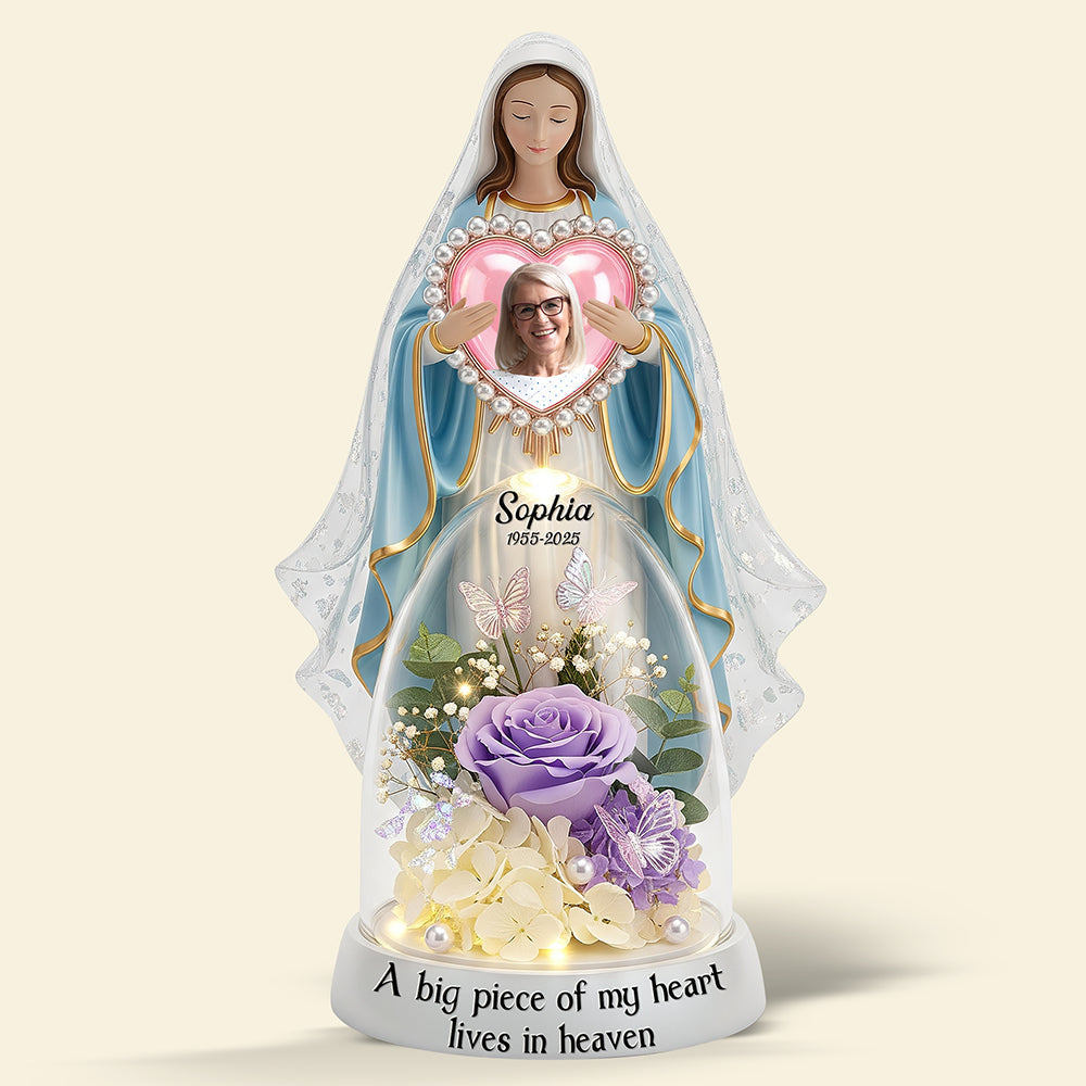 A Big Piece of My Heart Lives in Heaven - Memorial Acrylic Plaque, Custom Photo Gift for Loved Ones Shaped Plaques PopCulturePrints