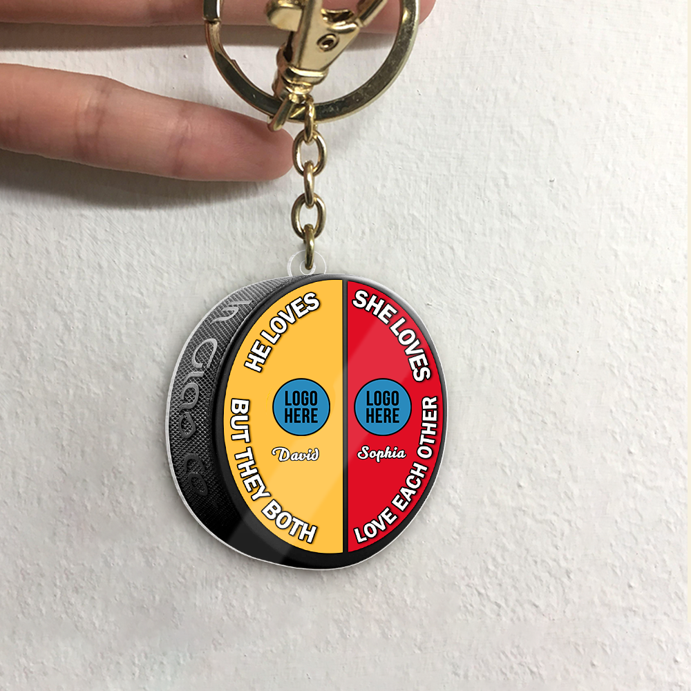 Personalized Ice Hockey Ornament for Couples - Valentine's Day Gifts - Christmas Gift Ornament PopCulturePrints