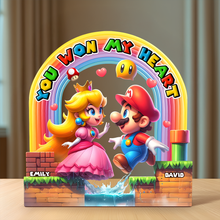 Load image into Gallery viewer, You Won My Heart - Personalized Couple Acrylic Plaque Gift Shaped Plaques PopCulturePrints

