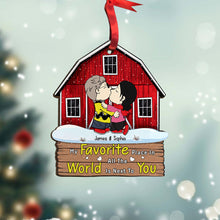 Load image into Gallery viewer, Personalized Couple Kissing Christmas Ornament - Custom Cartoon Design
