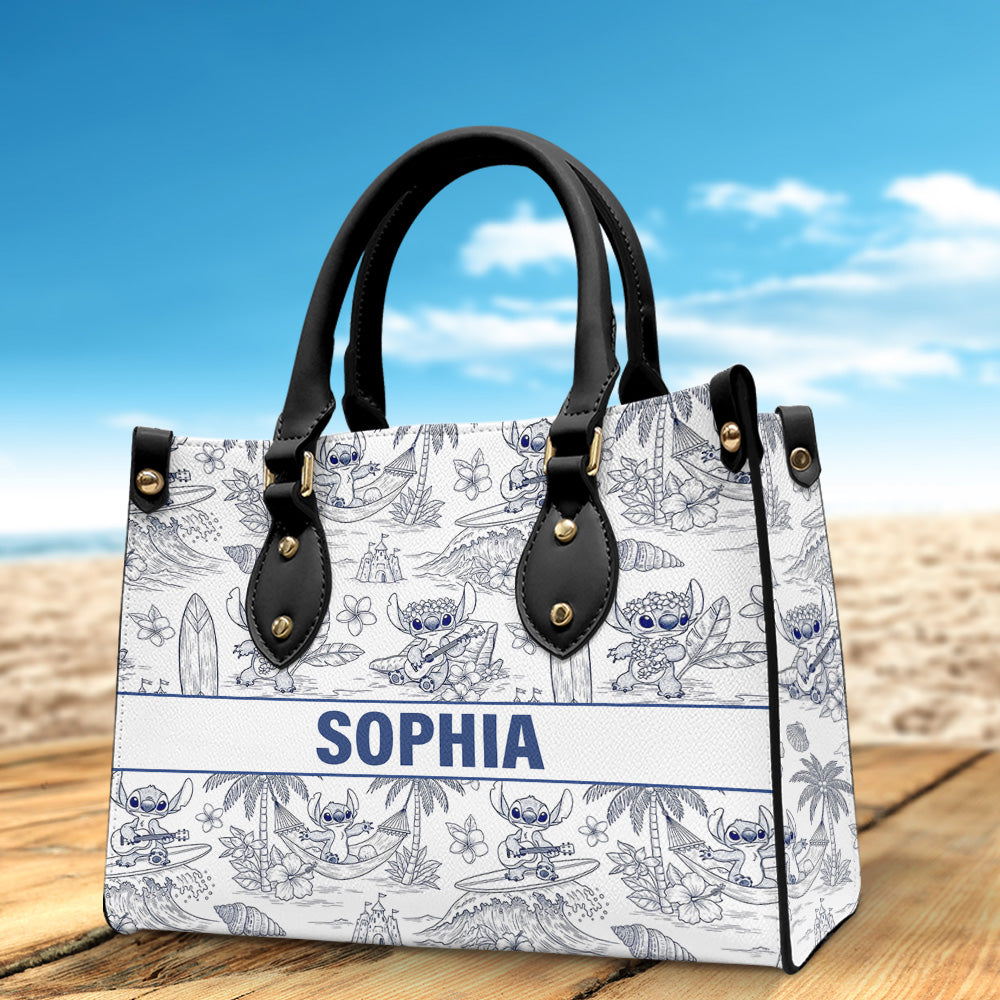 “Bring Your Love for Movies to Life!” - Cute Alien Monster Personalized Leather Bag - Custom Gift for Movie Fans, Friends, and Family Leather Bag PopCulturePrints