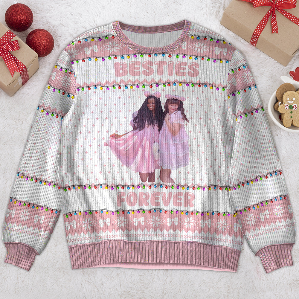 Custom Bestie Photo Christmas Sweater Ugly Christmas Sweater PopCulturePrints