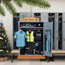 Load image into Gallery viewer, “Come Home Safe” - Personalized Police Locker Acrylic Ornament - Custom Gift for Officers Ornament PopCulturePrints
