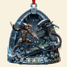 Load image into Gallery viewer, “Unleash the Galaxy's Heroes” - Alien Fighter Ornament - Personalized Gift for Alien Lovers
