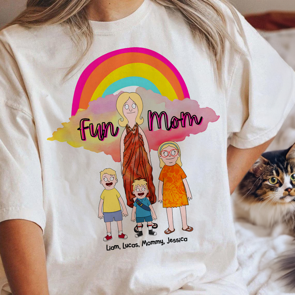 “A Fun Mom is the Best Mom” - Personalized T-Shirt for Mom - Custom Gift for Mom and Grandma Shirts PopCulturePrints