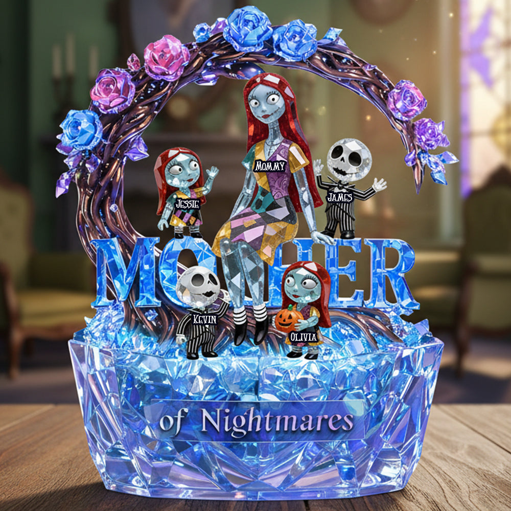 “Celebrating Spooky Moments” - Spooky Mom And Kids Acrylic Plaque - Personalized Gift for Mothers, Grandmas and Kids Shaped Plaques PopCulturePrints