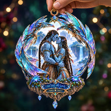Load image into Gallery viewer, I See You, My Love - Blue Alien Couple Christmas Ornament - Personalized Gift for Christmas
