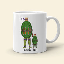 Load image into Gallery viewer, Personalized Like Father Like Son Coffee Mug - Fun Ninja Turtle Design Coffee Mug PopCulturePrints
