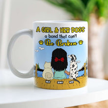 Load image into Gallery viewer, “A Girl &amp; Her Dog: A Bond That Can’t Be Broken” - Personalized Coffee Mug for Dog Lovers Coffee Mug PopCulturePrints
