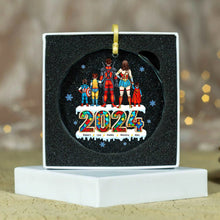 Load image into Gallery viewer, Personalized Superhero Family Christmas Ornament - 2024 Edition
