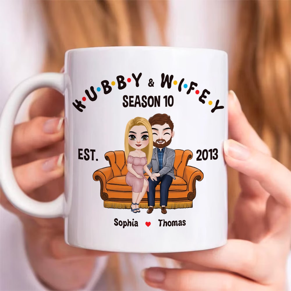 Custom Hubby & Wifey Mug - Perfect Couple Gift for Valentine's Day Gifts Coffee Mug PopCulturePrints