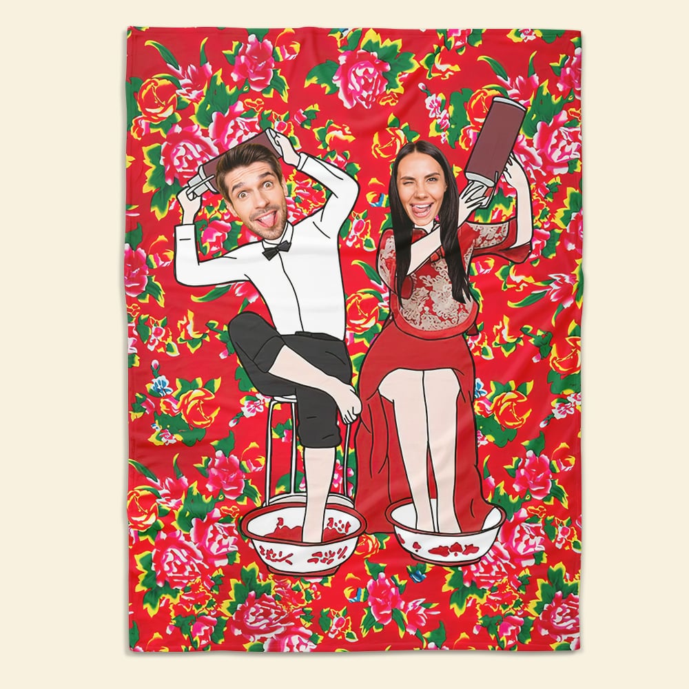 Custom Funny Couple Photo Blanket - Unique Gift for Valentine's Day Blanket PopCulturePrints