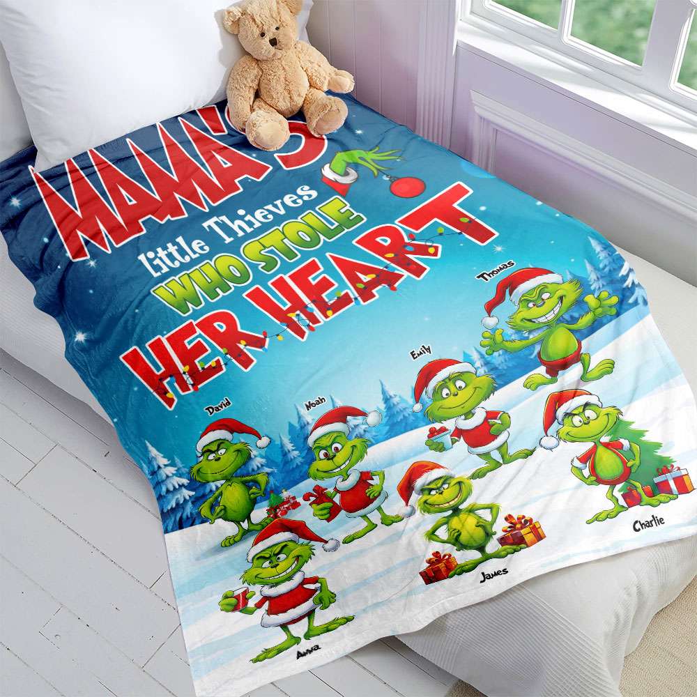 Personalized Christmas Blanket for Grandparents - Heartwarming Family Gift Blanket PopCulturePrints
