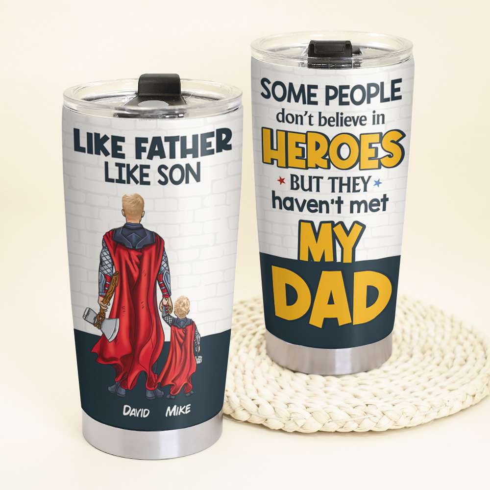 Hero Dad Personalized Tumbler - Like Father Like Son