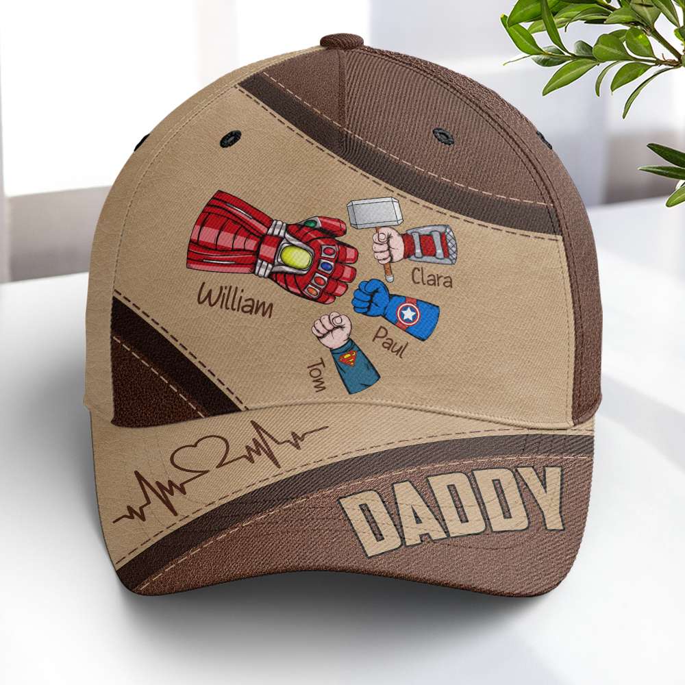 Custom Superhero Dad Cap - Personalized with Kids' Names