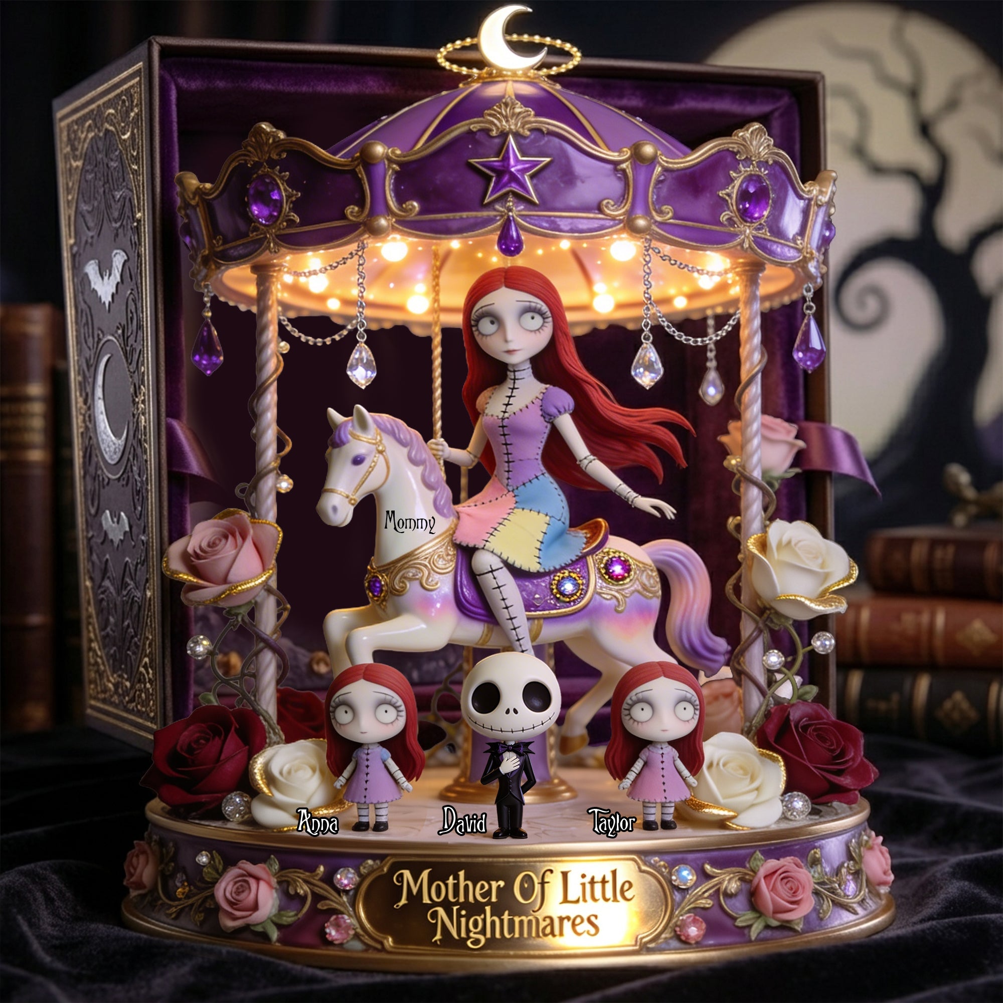 "Embrace the Darkness: A Unique Fairy Tale Experience - Dark Fairytale Mom Acrylic Plaque, Personalized Gift for Mom, Grandma, and More!" Shaped Plaques PopCulturePrints