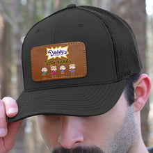 Load image into Gallery viewer, Custom Leather Patch Hat for Dad - Daddy&#39;s Little Rugrats
