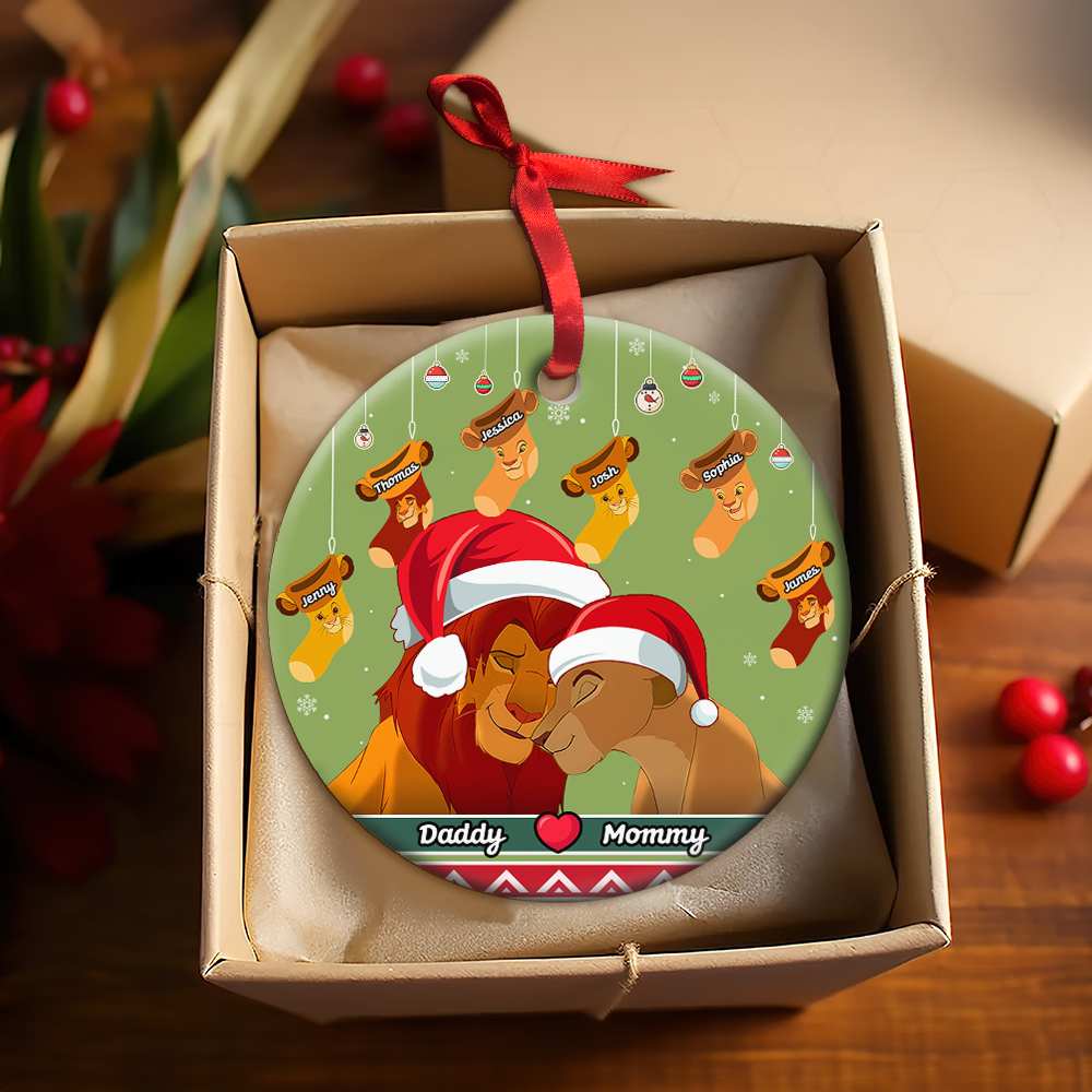 Customized Family Christmas Ornament - Lion King Theme Ornament PopCulturePrints