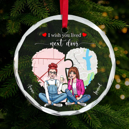 Personalized Besties Christmas Ornament - Crystal Puzzle Design Ornament PopCulturePrints