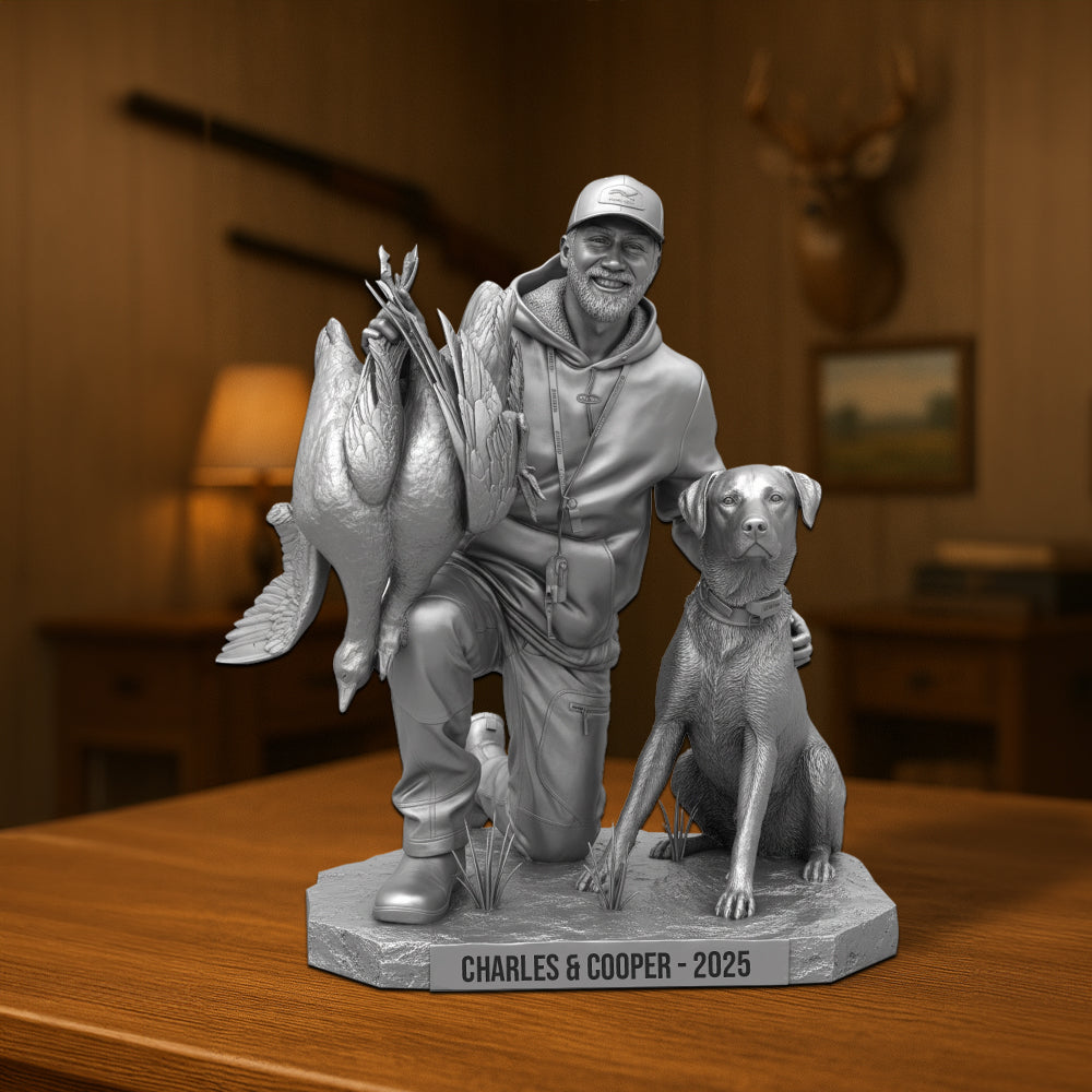 “Capture the Adventure: Personalized Hunting Trophy Moment Plaque - Custom Gifts for Dad, Son & Hunting Lovers Shaped Plaques PopCulturePrints