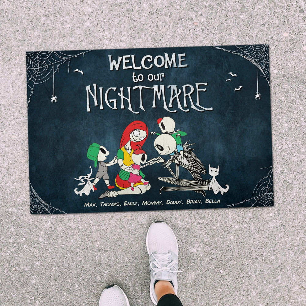 Welcome to Our Nightmare Personalized Family Doormat Doormat PopCulturePrints