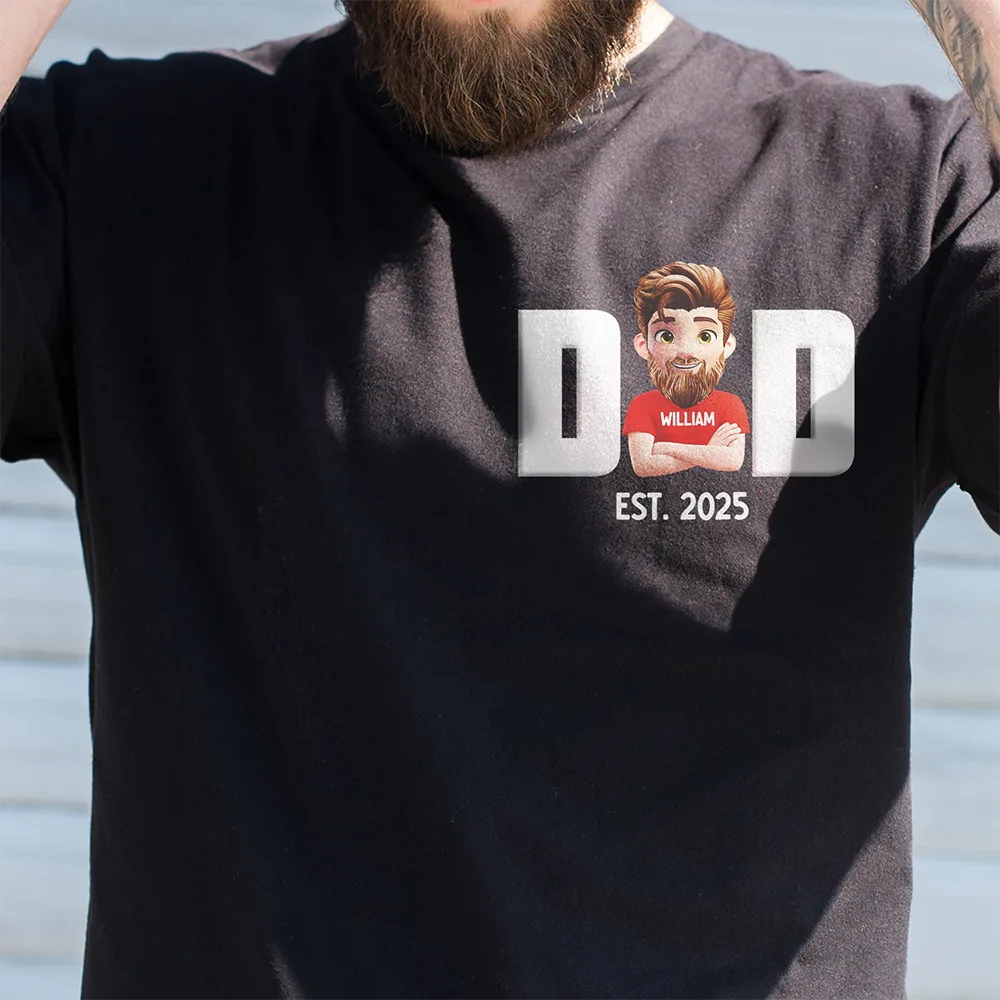 "Celebrate Dad with a Unique Personalized T-Shirt - Custom Gift for Father, Grandpa, or New Dad" T-shirt PopCulturePrints