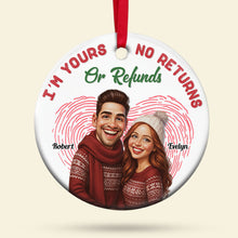 Load image into Gallery viewer, Love Knows No Returns - Custom Caricature Ornament for Couples Ornament PopCulturePrints
