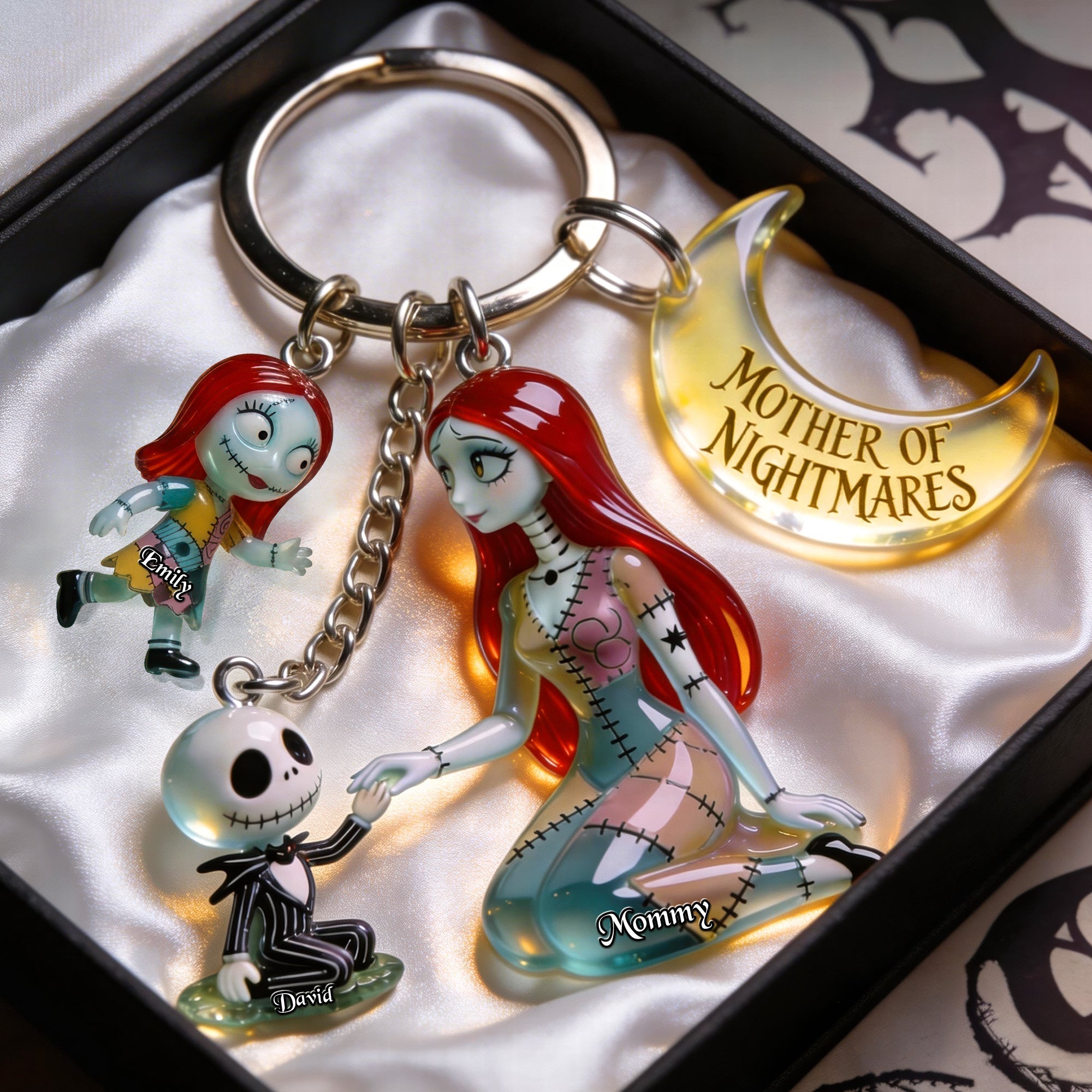"A Gift Full of Love for Mom - Personalized Keychain with Charms for Mother's Day" Keychains PopCulturePrints