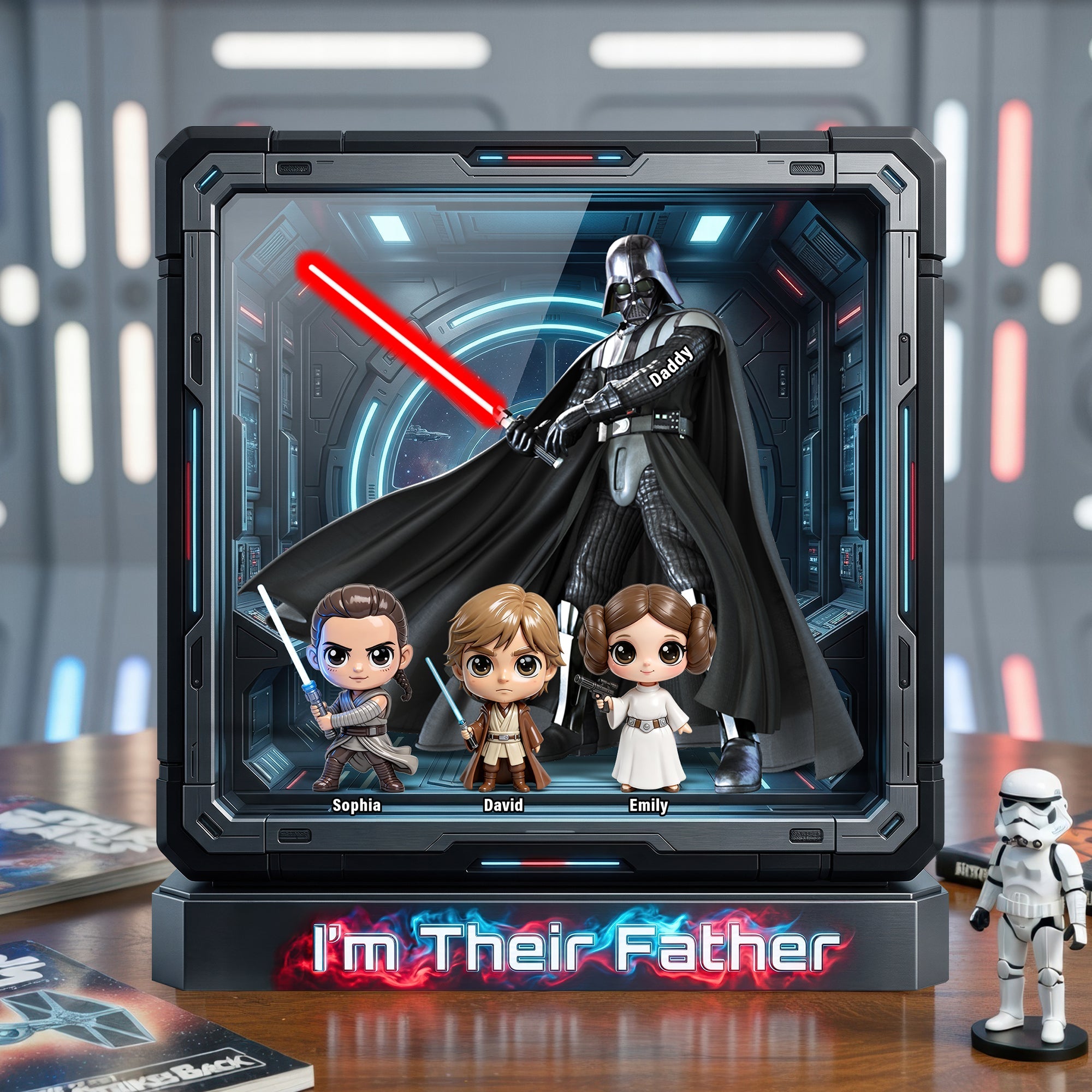 I'm Their Father - Cosmic Dad And Kids Acrylic Plaque | Personalized Gift for Dad, Grandpa & Father Figures Shaped Plaques PopCulturePrints