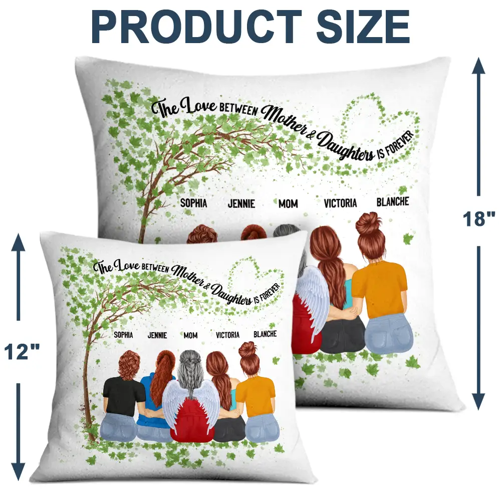 The Love Between Mother & Daughters Is Forever - Personalized Pillow Gift for Mom and Grandma Pillow PopCulturePrints