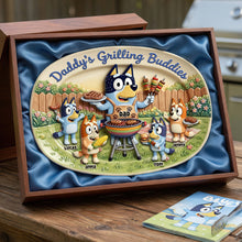 Load image into Gallery viewer, “Grill Together Make Memories” - Daddy's Grilling Buddies Plate - Personalized Gift for Dad, Grandpa &amp; More Plates PopCulturePrints
