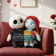 Load image into Gallery viewer, You'll Always Be Stuck With Me - Spooky Cute Couple Custom Shape Pillow Pillow PopCulturePrints
