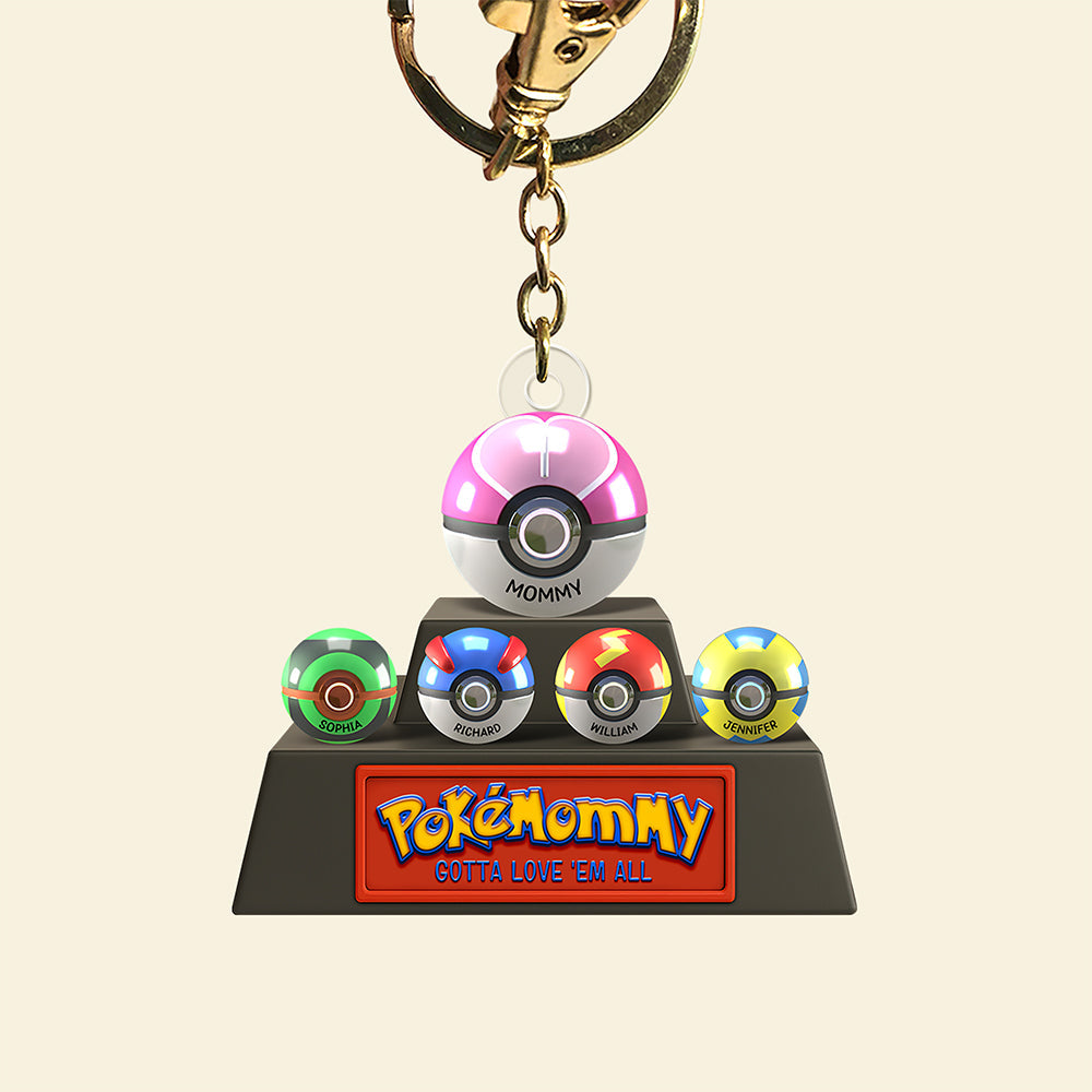 Gotta Love 'Em All - Personalized Keychain for Dads and Grandpas Keychains PopCulturePrints