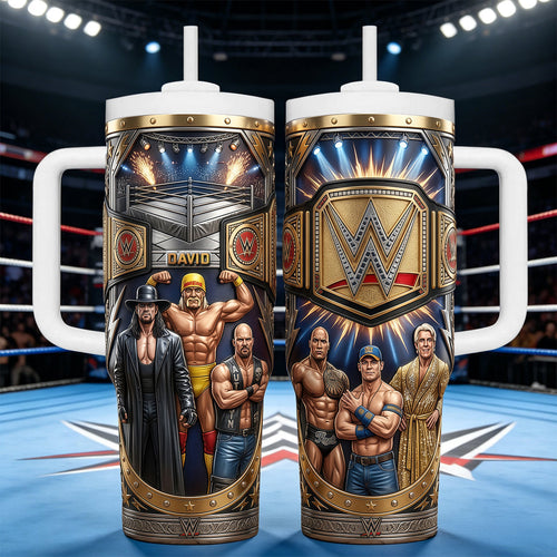 “Unleash Your Inner Champion!” - Arena Championship Fighter 40oz Tumbler - Personalized Gift for Any Wrestler Fan Tumbler Cup PopCulturePrints