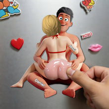 Load image into Gallery viewer, “Naughty Couple Fun Awaits!” - Personalized Anti-collision Acrylic Fridge Magnet - Perfect Gift for Couples, Friends, or Special Occasions Fridge Magnet PopCulturePrints

