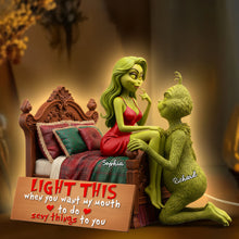 Load image into Gallery viewer, Light Up Your Love: Personalized Cheeky Green Monster Couple Acrylic Light Box - Gifts for Couples Light Box PopCulturePrints
