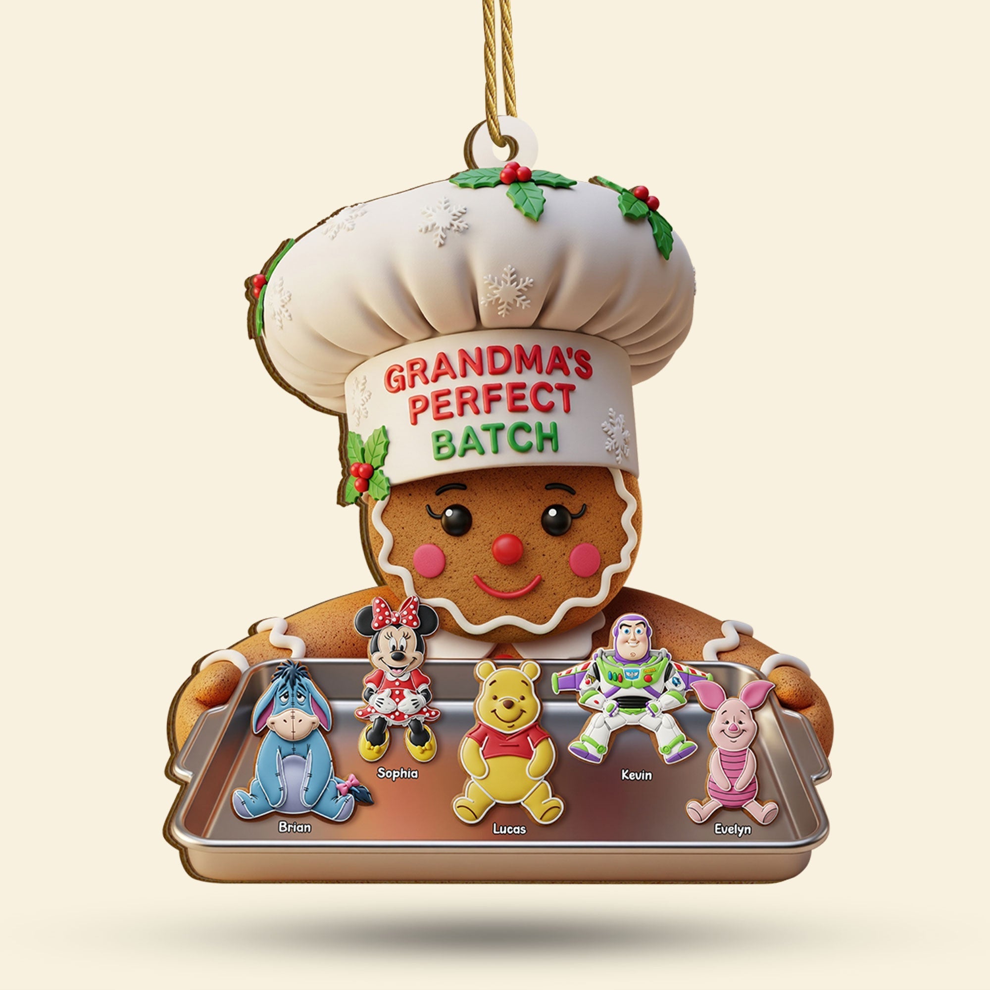 Grandma's Perfect Batch - Personalized Cookie Ornament for Grandma Ornament PopCulturePrints