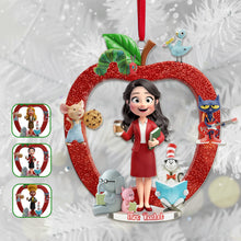 Load image into Gallery viewer, Celebrate Your Teacher: Personalized Teacher Apple Ornament - Custom Gift for Educators Ornament PopCulturePrints
