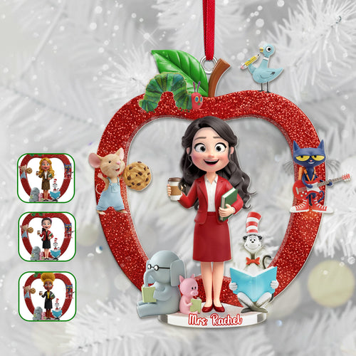 Celebrate Your Teacher: Personalized Teacher Apple Ornament - Custom Gift for Educators Ornament PopCulturePrints