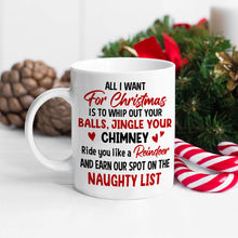 Load image into Gallery viewer, Personalized Naughty List Christmas Mug for Couples Coffee Mug PopCulturePrints
